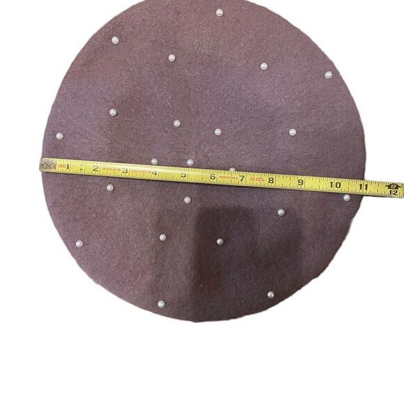 NWT INC International Concepts faux pearl mauve beret - Picture 6 of 10